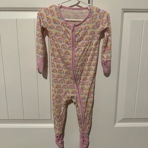 Little Sleepies Pastel Rainbow Pajamas with Zip-Front